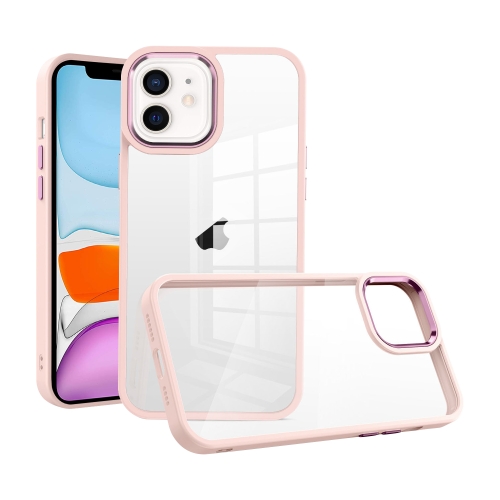 

For iPhone 11 Macaron High Transparent PC Phone Case(Pink)