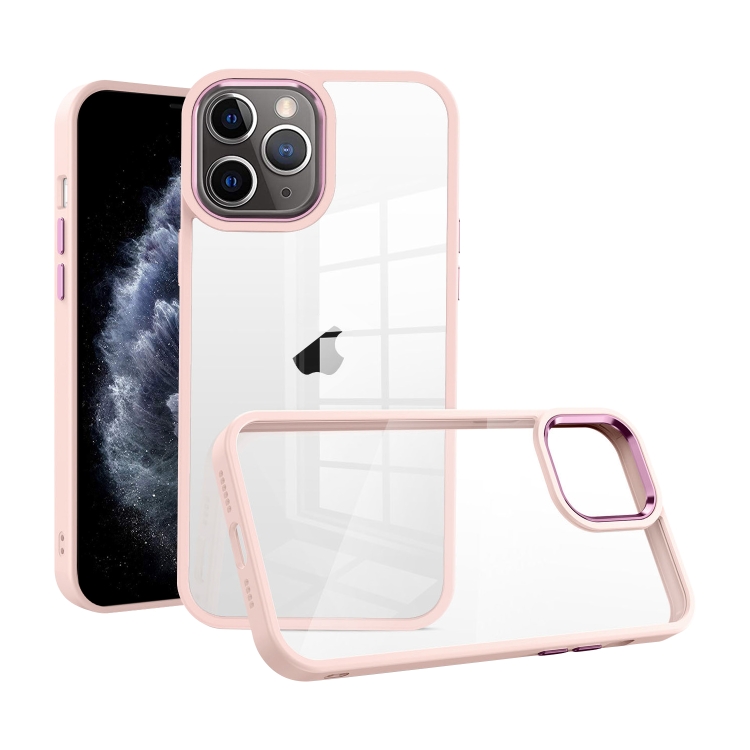 

For iPhone 11 Pro Macaron High Transparent PC Phone Case(Pink)