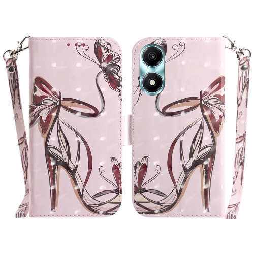 

For Honor X5 Plus / Play 40C 3D Colored Horizontal Flip Leather Phone Case(Butterfly High-heeled)