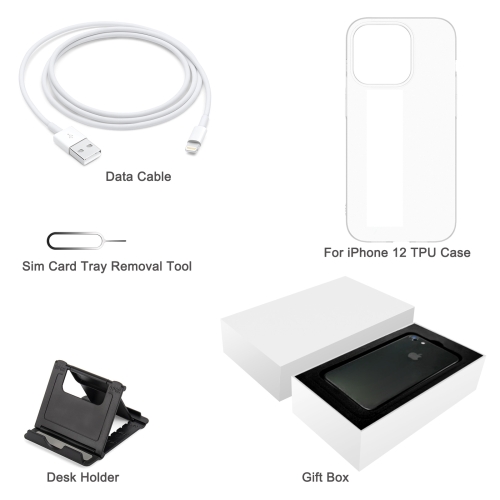 

[HK Warehouse] For iPhone 12 TPU Case + Desk Holder + Data Cable + Sim Card Tray Removal Tool + Gift Box
