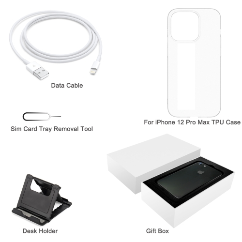 

[HK Warehouse] For iPhone 13 Pro Max TPU Case + Desk Holder + Data Cable + Sim Card Tray Removal Tool + Gift Box