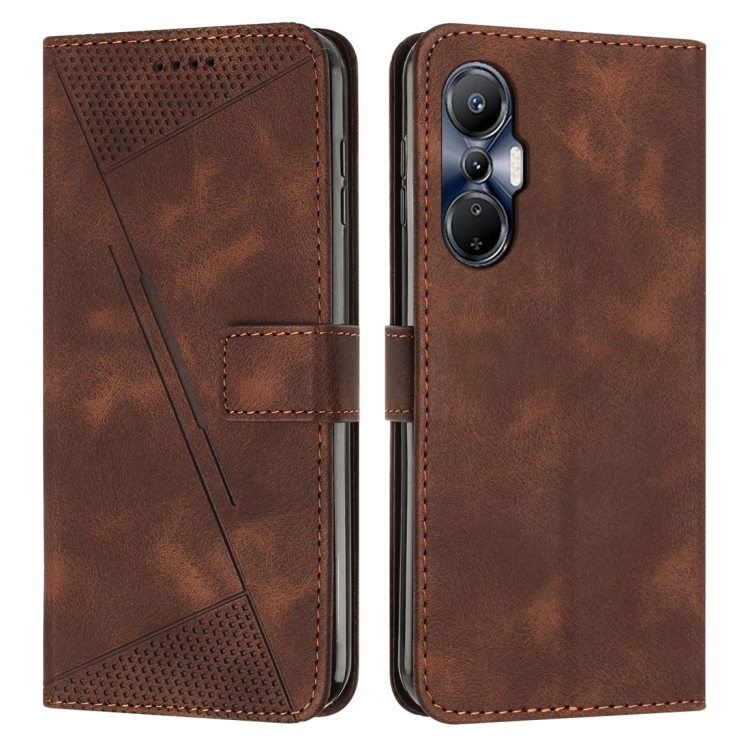 

For Infinix Hot 20S Dream Triangle Leather Phone Case with Lanyard(Brown)