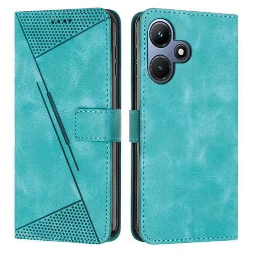 

For Infinix Hot 30 Play NFC Dream Triangle Leather Phone Case with Lanyard(Green)