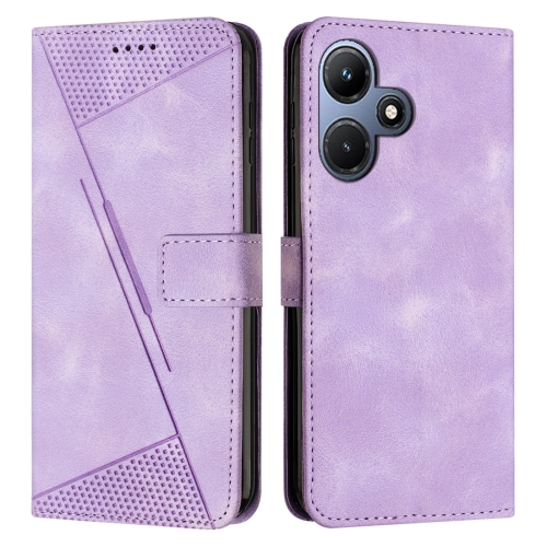 

For Infinix Hot 30 Play NFC Dream Triangle Leather Phone Case with Lanyard(Purple)