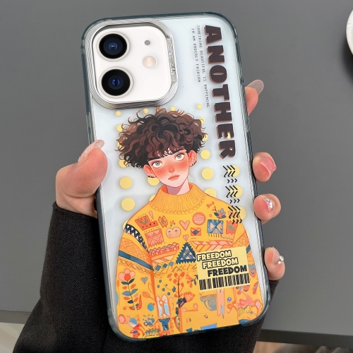 

For iPhone 11 Engraved Colorful Cartoon Phone Case(Trendy Boy)