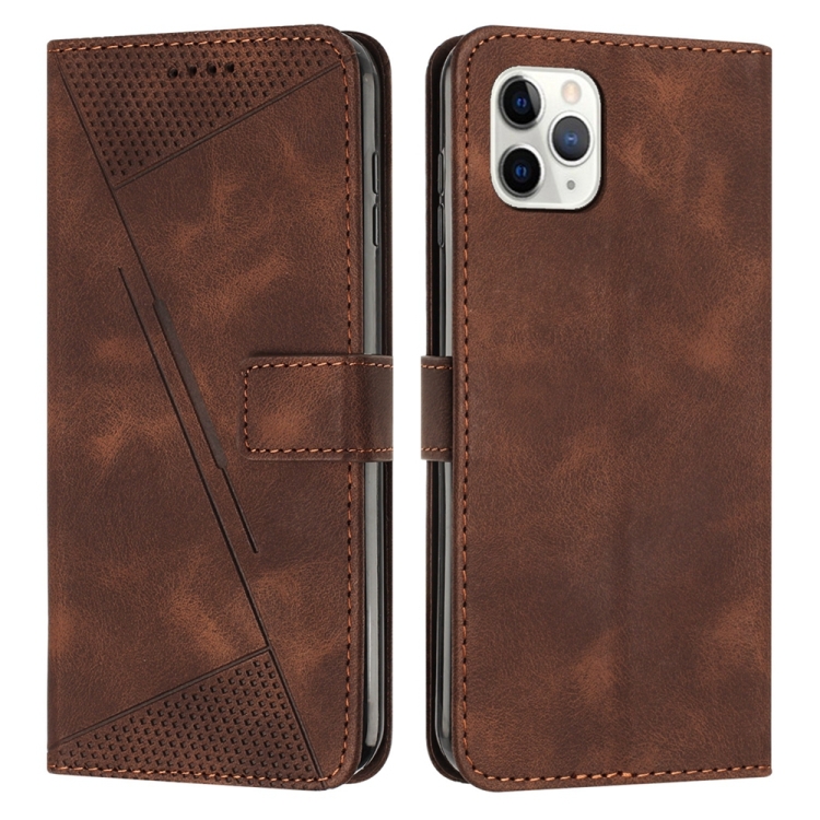

For iPhone 11 Pro Dream Triangle Leather Phone Case with Lanyard(Brown)