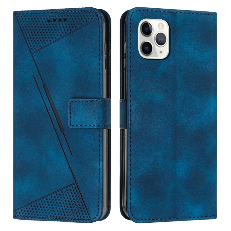 

For iPhone 11 Pro Max Dream Triangle Leather Phone Case with Lanyard(Blue)