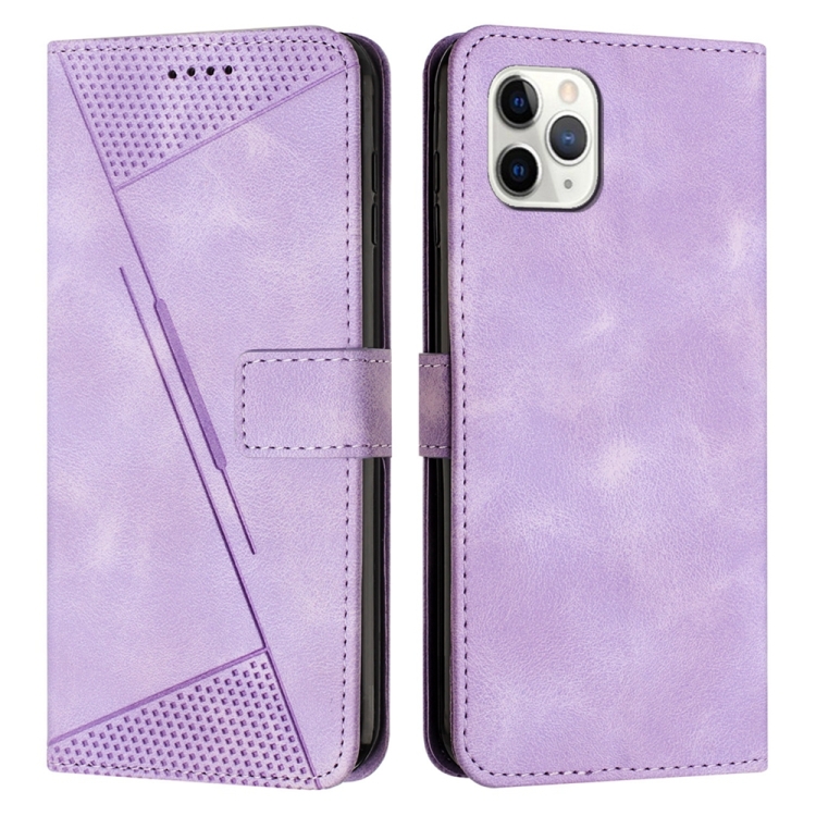 

For iPhone 11 Pro Max Dream Triangle Leather Phone Case with Lanyard(Purple)