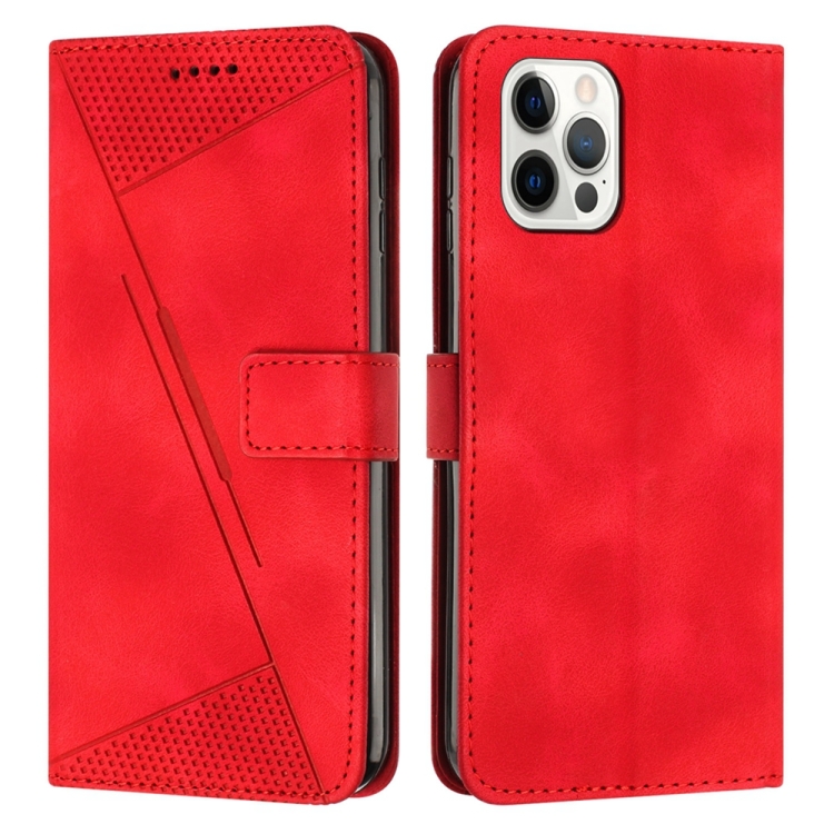 

For iPhone 13 Pro Dream Triangle Leather Phone Case with Lanyard(Red)