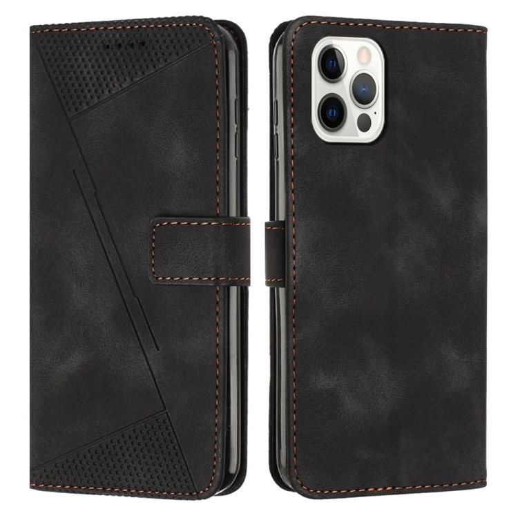 

For iPhone 14 Pro Max Dream Triangle Leather Phone Case with Lanyard(Black)
