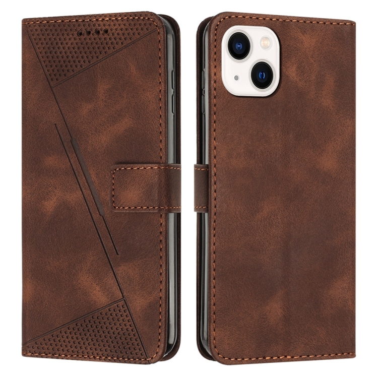 

For iPhone 15 Plus Dream Triangle Leather Phone Case with Lanyard(Brown)