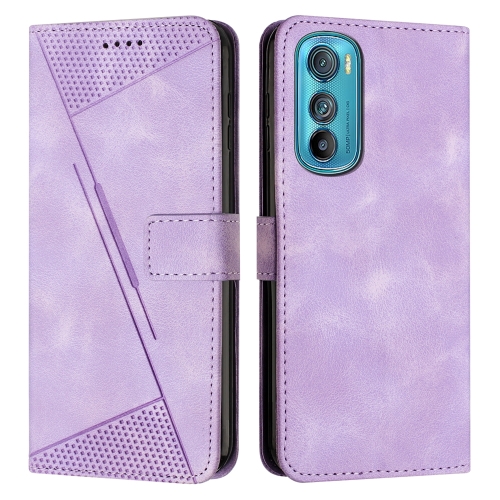 

For Motorola Edge 30 Dream Triangle Leather Phone Case with Lanyard(Purple)