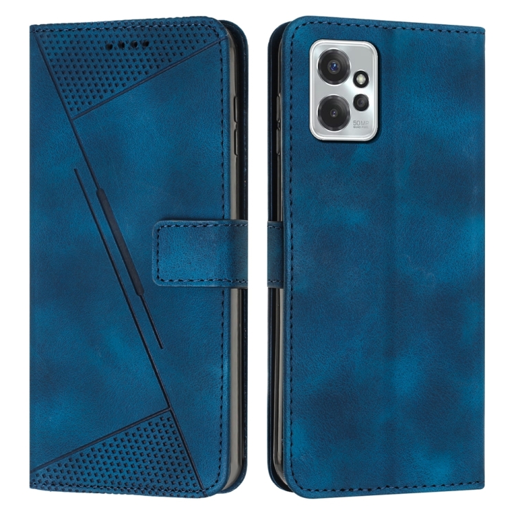 

For Motorola Moto G Power 2023 Dream Triangle Leather Phone Case with Lanyard(Blue)