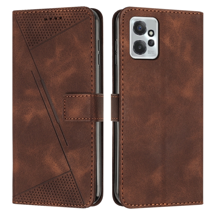 

For Motorola Moto G Power 2023 Dream Triangle Leather Phone Case with Lanyard(Brown)