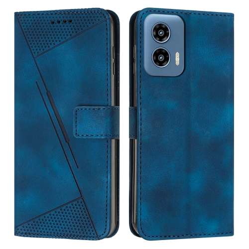 

For Motorola Moto G Play 5G 2024/Moto G 5G 2024 Dream Triangle Leather Phone Case with Lanyard(Blue)