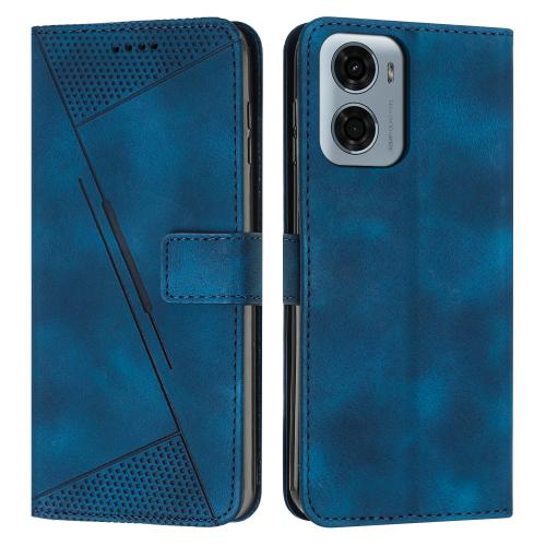 

For Motorola Moto G05 Dream Triangle Leather Phone Case with Lanyard(Blue)