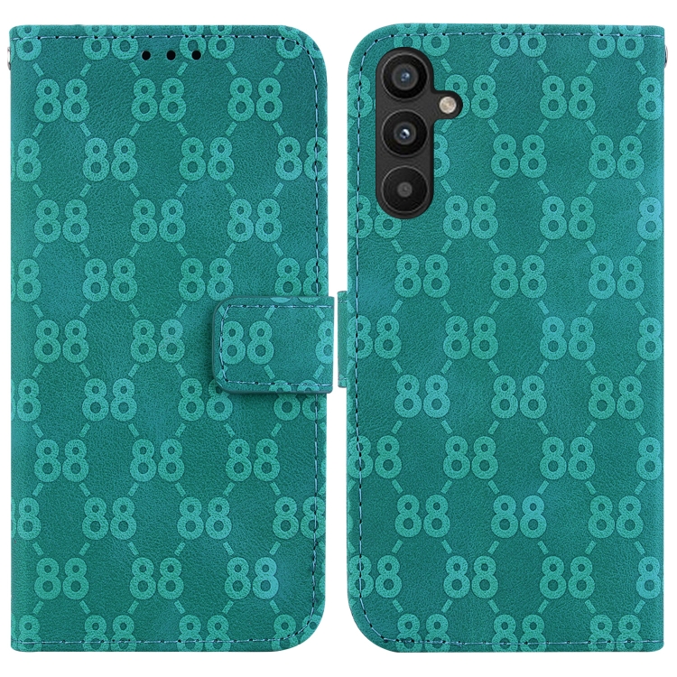 

For Samsung Galaxy S23 Ultra 5G Double 8-shaped Embossed Leather Phone Case(Green)