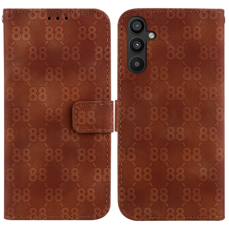 

For Samsung Galaxy S23 Ultra 5G Double 8-shaped Embossed Leather Phone Case(Brown)