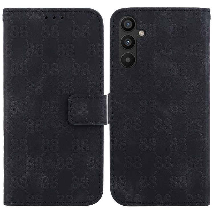 

For Samsung Galaxy S23+ 5G Double 8-shaped Embossed Leather Phone Case(Black)