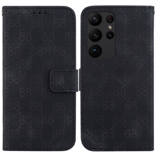 

For Samsung Galaxy S23 Ultra 5G Double 8-shaped Embossed Leather Phone Case(Black)