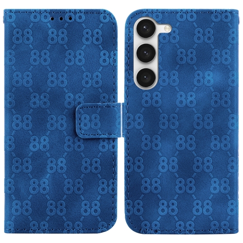

For Samsung Galaxy S23+ 5G Double 8-shaped Embossed Leather Phone Case(Blue)
