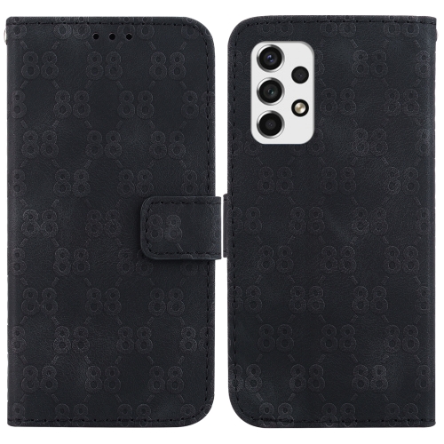 

For Samsung Galaxy A33 5G Double 8-shaped Embossed Leather Phone Case(Black)