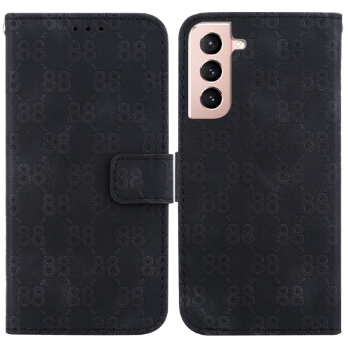 

For Samsung Galaxy S22 5G Double 8-shaped Embossed Leather Phone Case(Black)