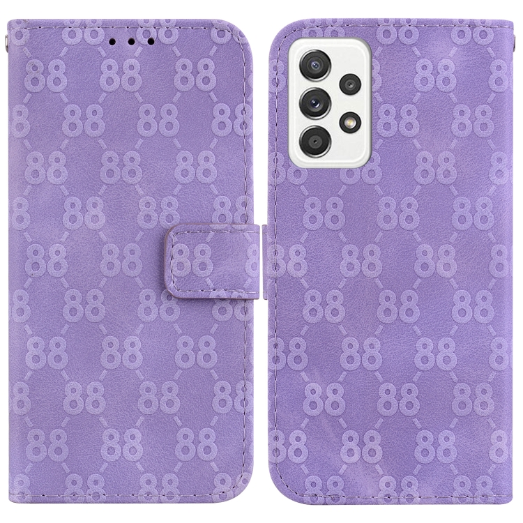 

For Samsung Galaxy S21 5G Double 8-shaped Embossed Leather Phone Case(Purple)
