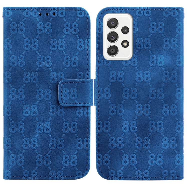 

For Samsung Galaxy S21 5G Double 8-shaped Embossed Leather Phone Case(Blue)