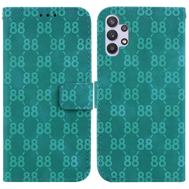 

For Samsung Galaxy S21+ 5G Double 8-shaped Embossed Leather Phone Case(Green)