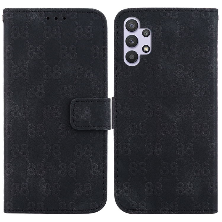 

For Samsung Galaxy S21+ 5G Double 8-shaped Embossed Leather Phone Case(Black)