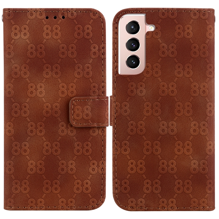 

For Samsung Galaxy S21+ 5G Double 8-shaped Embossed Leather Phone Case(Brown)