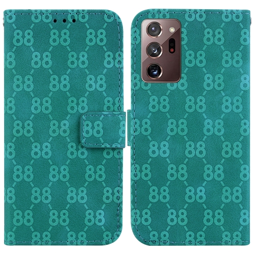 

For Samsung Galaxy Note20 Ultra Double 8-shaped Embossed Leather Phone Case(Green)