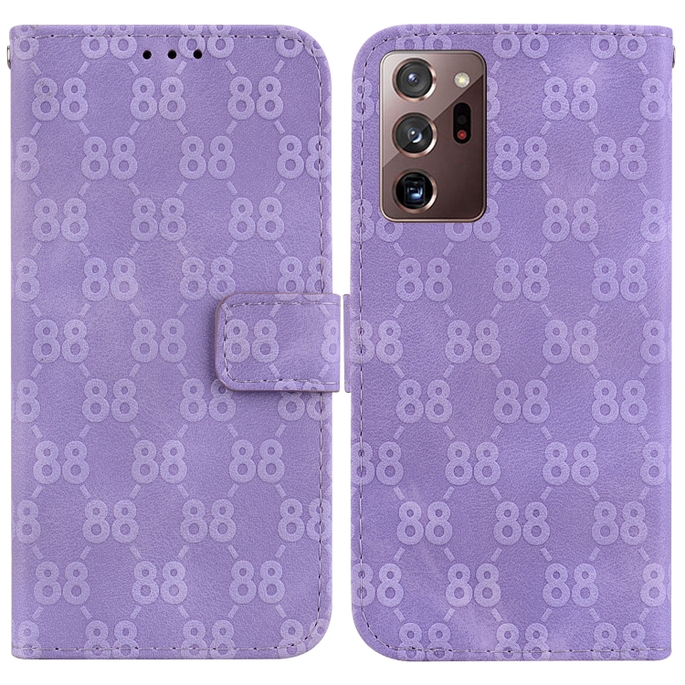

For Samsung Galaxy Note20 Ultra Double 8-shaped Embossed Leather Phone Case(Purple)