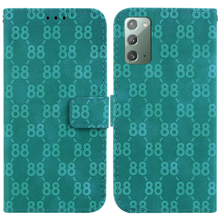 

For Samsung Galaxy Note20 Double 8-shaped Embossed Leather Phone Case(Green)