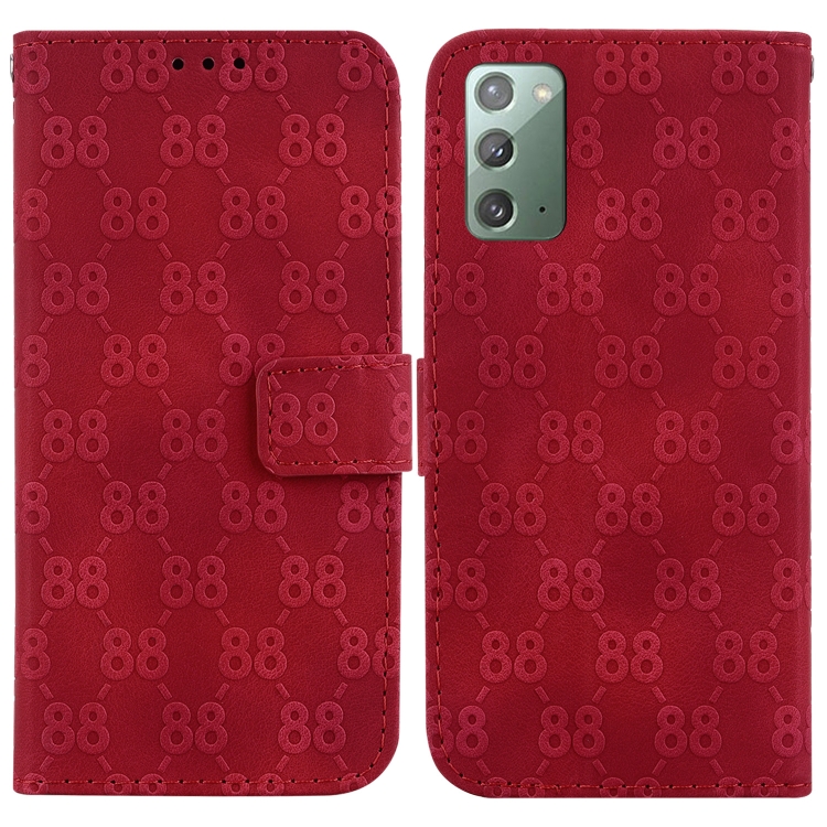 

For Samsung Galaxy Note20 Double 8-shaped Embossed Leather Phone Case(Red)