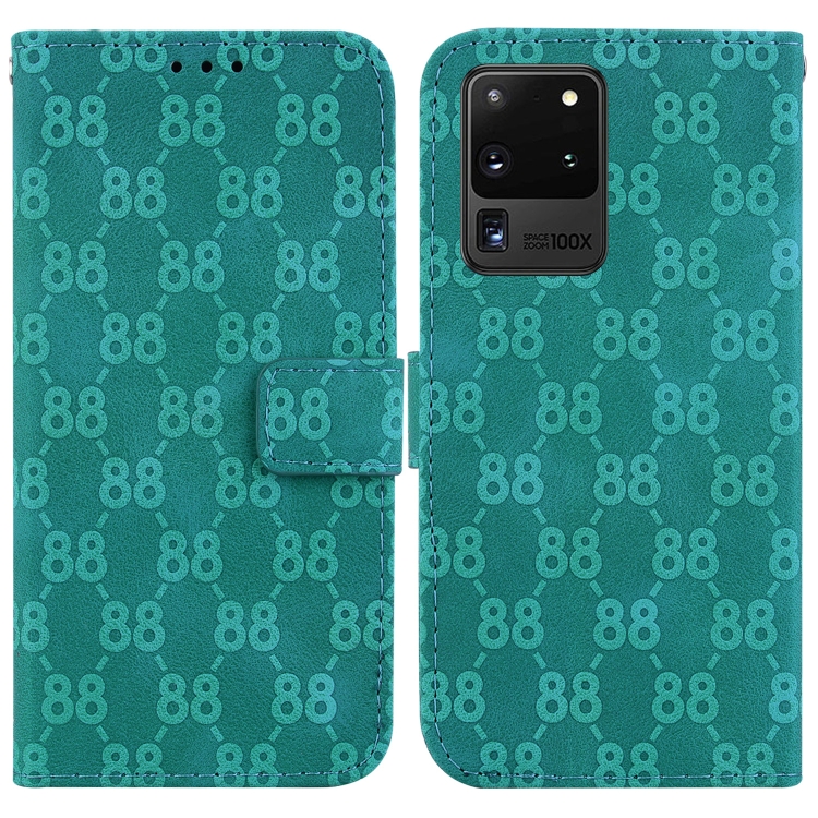 

For Samsung Galaxy S20+ Double 8-shaped Embossed Leather Phone Case(Green)