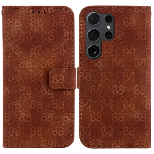 

For Samsung Galaxy S24 Ultra 5G Double 8-shaped Embossed Leather Phone Case(Brown)