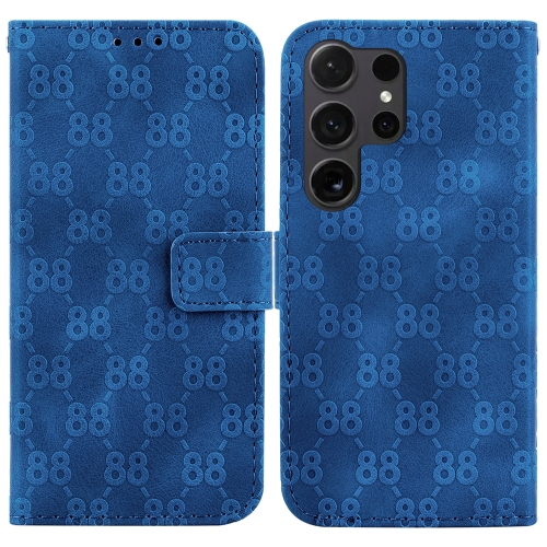 

For Samsung Galaxy S24 Ultra 5G Double 8-shaped Embossed Leather Phone Case(Blue)