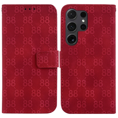 

For Samsung Galaxy S24 Ultra 5G Double 8-shaped Embossed Leather Phone Case(Red)