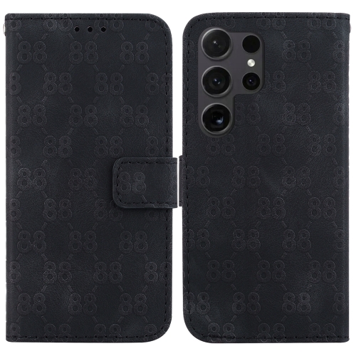 

For Samsung Galaxy S24 Ultra 5G Double 8-shaped Embossed Leather Phone Case(Black)