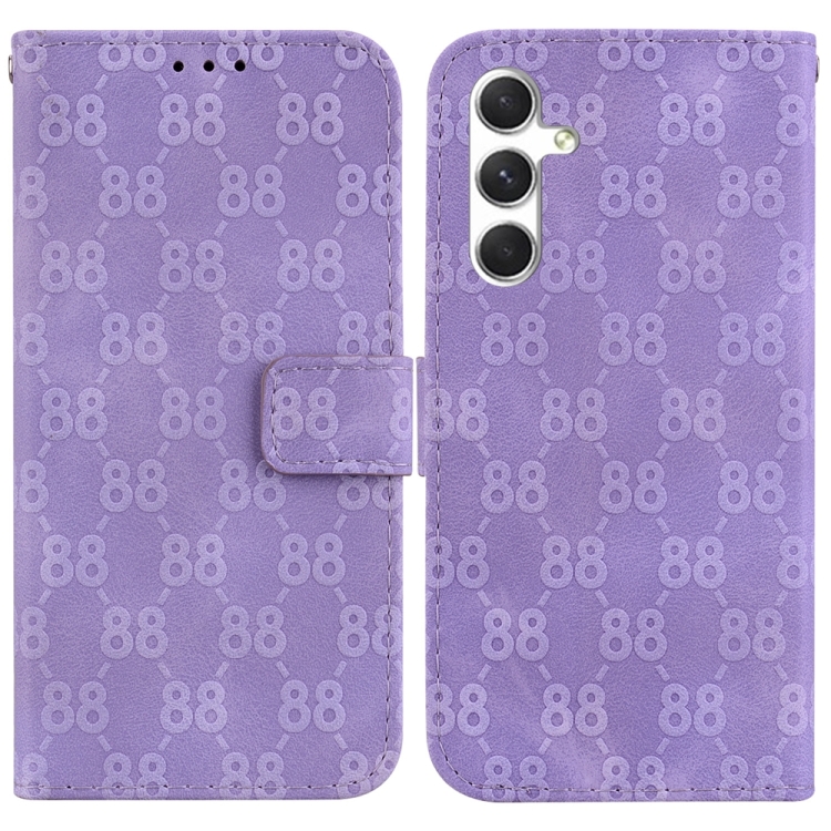 

For Samsung Galaxy S24+ 5G Double 8-shaped Embossed Leather Phone Case(Purple)