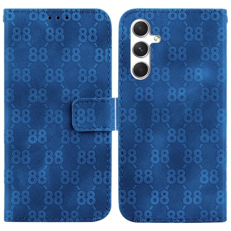 

For Samsung Galaxy S24+ 5G Double 8-shaped Embossed Leather Phone Case(Blue)