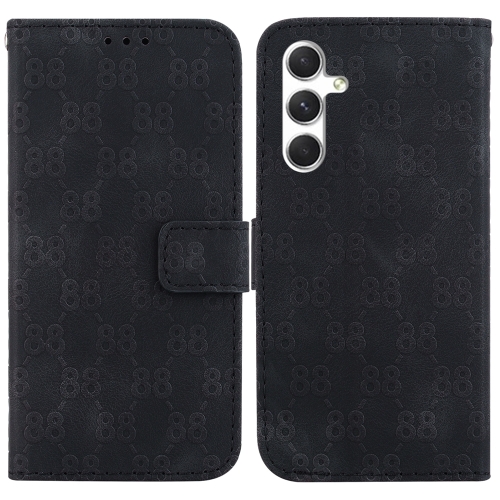 

For Samsung Galaxy S24 5G Double 8-shaped Embossed Leather Phone Case(Black)