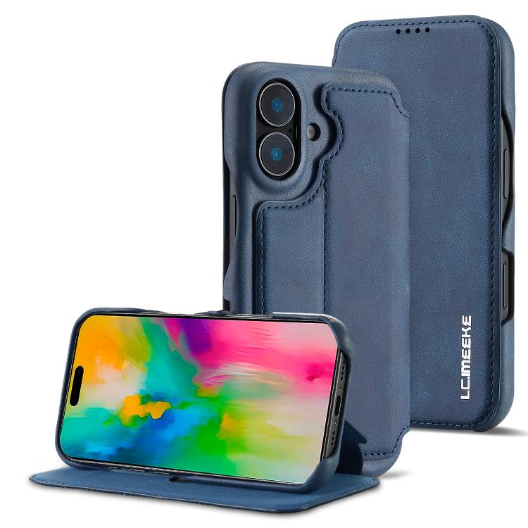 

For iPhone 17 LC.IMEEKE Hon Ancient Series Flip Leather Phone Case(Blue)
