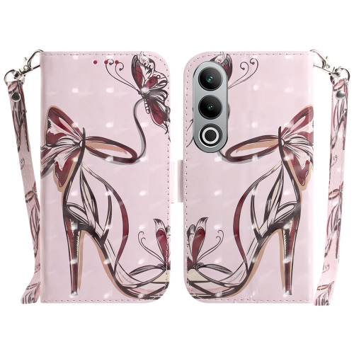 For OnePlus Nord CE4 5G 3D Colored Horizontal Flip Leather Phone Case(Butterfly High-heeled) for motorola moto g14 4g colored drawing pattern leather phone case panda