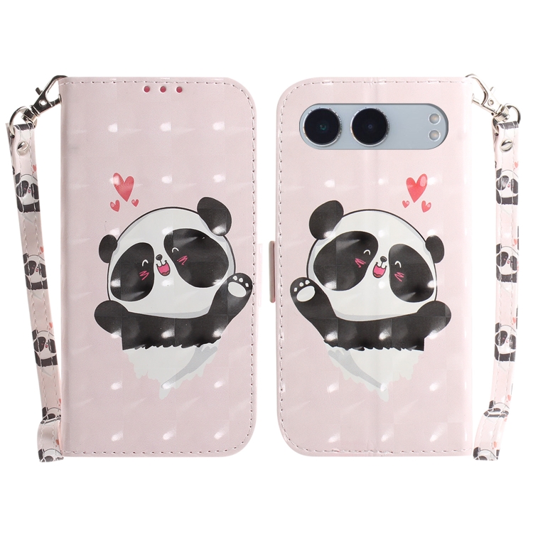 

For OnePlus Nord 4 3D Colored Horizontal Flip Leather Phone Case(Heart Panda)