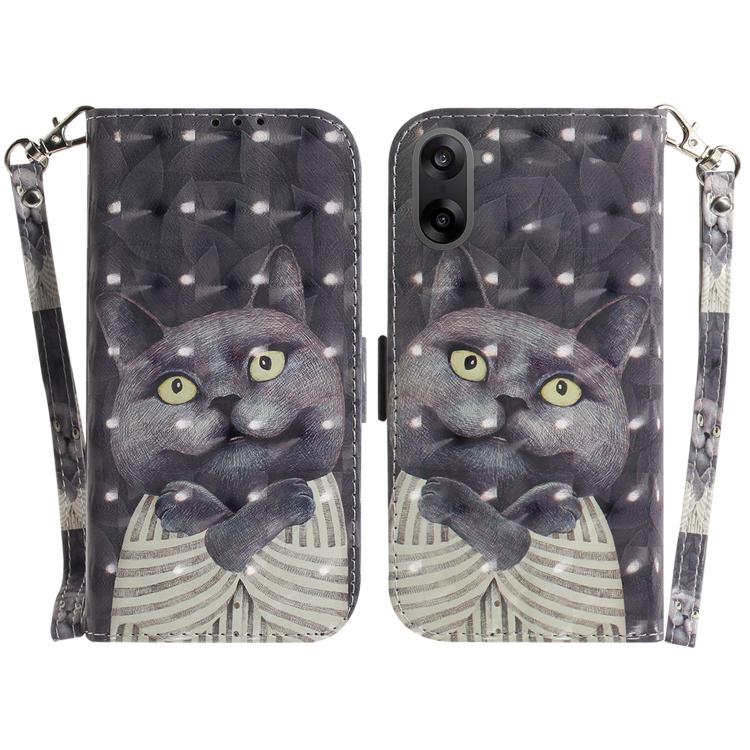 

For OnePlus Ace 5 Racing / Nord CE5 3D Colored Flip Leather Phone Case(Hug Cat)
