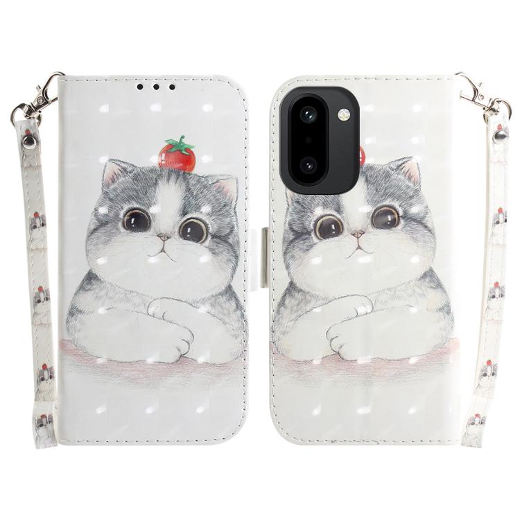 For OnePlus 15R / Ace 6 / Ace 6T 3D Colored Flip Leather Phone Case(Cute Cat)