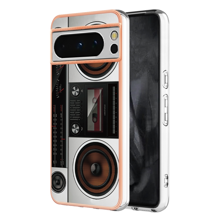 

For Google Pixel 8 Pro Electroplating Dual-side IMD Phone Case(Retro Radio)